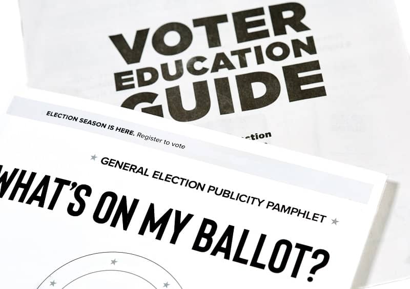 Voter's Education Guide with Election Pamphlet and Bill of Rights -cm